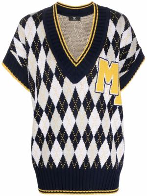 Maison Bohemique Top met argyle patroon - Blauw