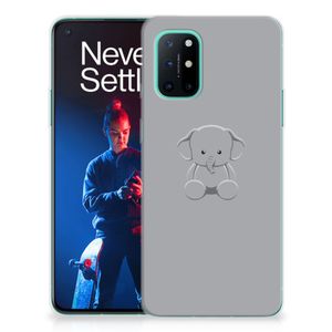 OnePlus 8T Telefoonhoesje met Naam Grijs Baby Olifant