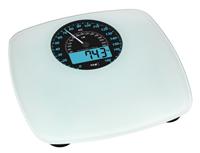 TFA Dostmann digitale personenweegschaal Swing, 50.1003.02, weergaave in kilometertelleroptiek, weegplaat uit glas, automatisch aan- en uitzetten, schermverlichting, (L)315 x (B)32 x (H)315mm,Wit