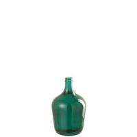 J-Line vaas Fles - glas - groen - 30.00 cm hoog