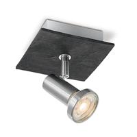 Home Sweet Home Moderne LED Wandspot Stone | 11.5/11.5/14.5cm | Geborsteld staal | wandlamp | metaal | Dimbaar | inclusief LED lichtbron | GU10 fitting | 5W | 390lm | warm wit licht