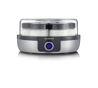 Severin JG3521 Yoghurtmaker 7 Serveerglazen Geborsteld RVS/Zwart Severin JG3521 Yoghurtmaker 7 Serveerglazen Geborsteld RVS/Zwart