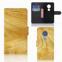 Motorola Moto G7 Play Book Style Case Licht Hout