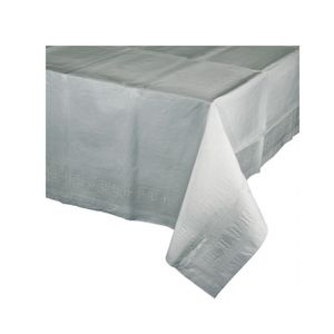 Tafelkleed zilver grijs 274 x 137 cm papier   -