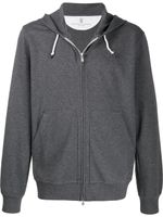 Brunello Cucinelli sweat zippé à capuche - Gris