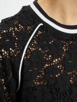 Urban Classics / trui Ladies Short Lace College Crew in zwart