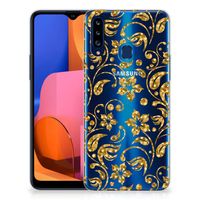 Samsung Galaxy A20s TPU Case Gouden Bloemen