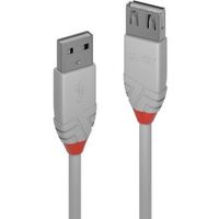 Lindy Anthra Line USB-kabel 1 m USB A Mannelijk Vrouwelijk Grijs - thumbnail