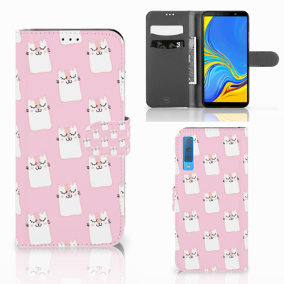 Samsung Galaxy A7 (2018) Telefoonhoesje met Pasjes Sleeping Cats Samsung Galaxy A7 (2018) Telefoonhoesje met Pasjes Sleeping Cats
