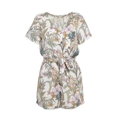ONLY playsuit ONLMARS met bladprint ecru/roze/bruin/groen ONLY playsuit ONLMARS met bladprint ecru/roze/bruin/groen