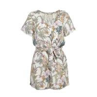 ONLY playsuit ONLMARS met bladprint ecru/roze/bruin/groen