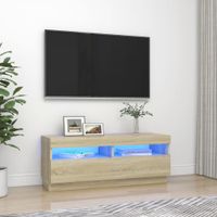 Tv-meubel met LED-verlichting 100x35x40 cm sonoma eikenkleurig