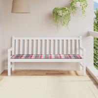 VidaXL Tuinbankkussen 180x50x3 cm oxford stof ruitpatroon rood