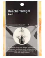 Zilverkleurige Beschermengel Hanger April Obsidiaan