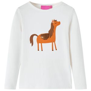 Kindershirt met lange mouwen dierenprint 92 ecru