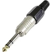 TRU COMPONENTS 595211 Jackplug 6,35 mm Stekker, recht Aantal polen: 3 Stereo Zilver 1 stuk(s) - thumbnail