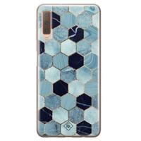 Samsung Galaxy A7 2018 siliconen hoesje - Blue cubes