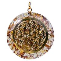 Orgonite Hanger Flower of Life Rond Citrien