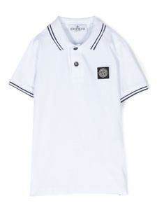 Stone Island Junior polo à patch Compass - Blanc