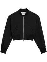 AMI Paris veste bomber crop à col officier - Noir