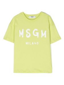 MSGM Kids t-shirt en coton à logo imprimé - Vert