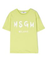 MSGM Kids t-shirt en coton à logo imprimé - Vert - thumbnail