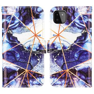 Samsung Galaxy S20 hoesje - Bookcase - Koord - Softcase - Patroon - Kunstleer - Donkerblauw