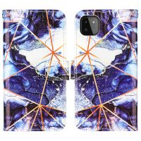 Samsung Galaxy S20 hoesje - Bookcase - Koord - Softcase - Patroon - Kunstleer - Donkerblauw - thumbnail