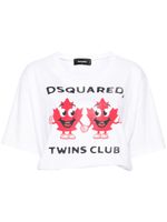 DSQUARED2 t-shirt crop à logo imprimé - Blanc - thumbnail