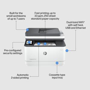 HP Laserjet 3102fdw Multifunctionele printer Laser, kleur Zwart/wit A4 Printen, scannen, kopiëren, faxen Bluetooth, Duplex, LAN, WiFi, USB, HP Instant Ink, ADF