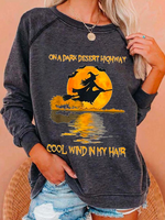 Loose Crew Neck Casual Halloween Sweatshirt