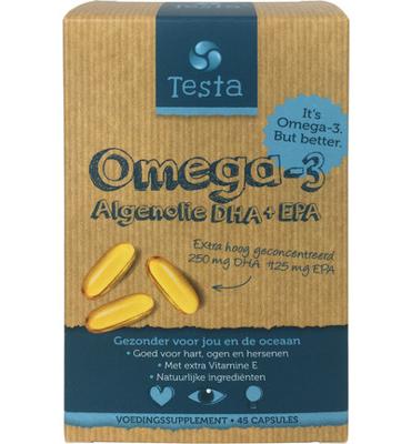 Testa Testa Omega 3 Algenolie - Vegan Omega-3 Dha + Epa (45ca)