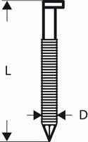 Bosch Accessoires D-kopstripnagel SN34DK 65RG 2,8 mm, 65 mm, verzinkt, gegroefd 3000st - 2608200020