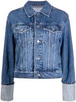 Alexander Wang veste en jean à ornements en cristal - Bleu