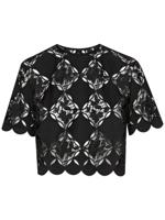 Oscar de la Renta Gardenia kanten blouse - Zwart
