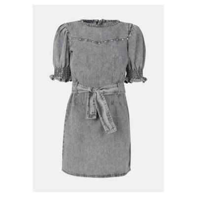 Shoeby Jill & Mitch spijkerjurk Loui met studs lichtgrijs Shoeby Jill & Mitch spijkerjurk Loui met studs lichtgrijs