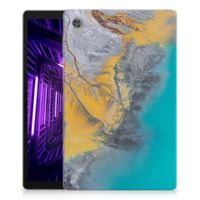 Lenovo Tab M10 HD (2de generatie) Tablet Back Cover Marble Blue Gold - thumbnail