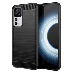 Xiaomi 12T/12T Pro Geborsteld TPU Hoesje - Koolstofvezel - Zwart