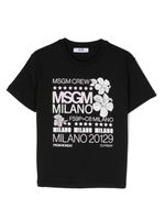 MSGM Kids t-shirt en coton à logo imprimé - Noir