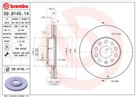 Remmenset, remschijf BREMBO, Remschijftype: Binnen geventileerd, Inbouwplaats: Achteras: , u.a. für VW, Audi