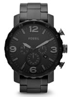 Fossil JR1401 Horloge Nate Chrono staal zwart 50 mm