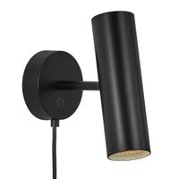 Wandlamp zwart 'MIB 6' wandlamp zwart verstelbaar GU10 IP20 DFTP - thumbnail