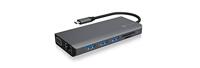 ICY BOX USB-C docking station (12-in-1) voor 3 monitoren (2x HDMI & 1x VGA), 4-voudige USB 3.0 HUB, 100W Power Delivery, Gigabit Ethernet, kaartlezer, IB-DK4070-CPD