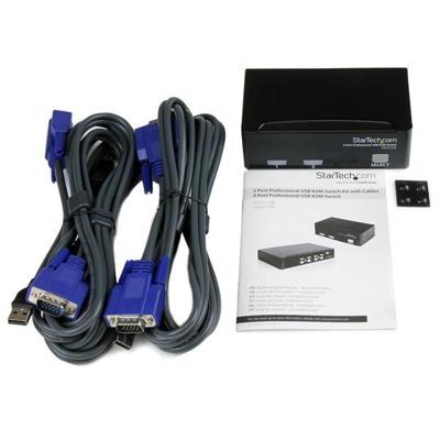 .com 2-poort Professionele USB KVM-Switch met Bekabeling - KVM-schakelaar - USB - 2 x KVM port(s) - 1 lokale gebruiker - desktop .com 2-poort Professionele USB KVM-Switch met Bekabeling - KVM-schakelaar - USB - 2 x KVM port(s) - 1 lokale gebruiker - desktop