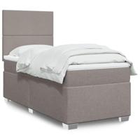 vidaXL Boxspring met matras stof taupe 80x200 cm, boxspring, ledikant, bedframe, bed, boxspring bed, bedbodem, seniorenbed, senioren bed