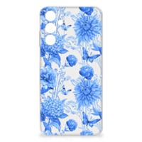 TPU Case voor Samsung Galaxy A15 Flowers Blue - thumbnail