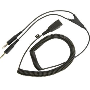 Jabra QD - 2x 3,5mm Telefoonheadset kabel 2.00 m Zwart