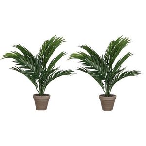 2x Areca palm kunstplanten groen 40 cm in pot