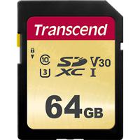 Transcend Premium 500S SDXC-kaart 64 GB Class 10, UHS-I, UHS-Class 3, v30 Video Speed Class - thumbnail