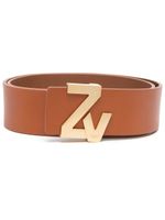 Zadig&Voltaire ceinture en cuir à plaque logo - Marron - thumbnail